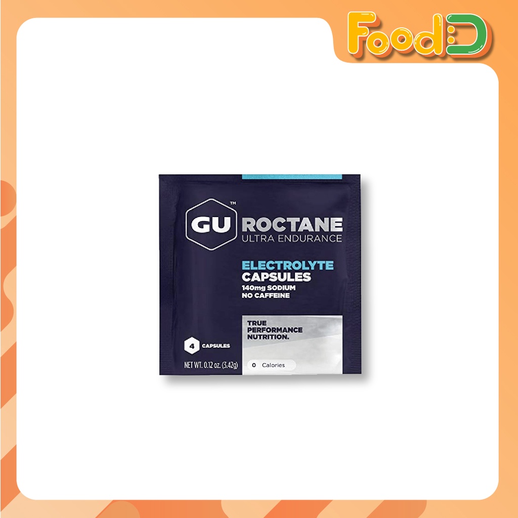 ภาพหน้าปกสินค้าGU Roctane Capsules - Electrolyte 4 ct.  เกลืออิเล็กโตรไลต์ 1 ซอง 4 เม็ด by FoodD