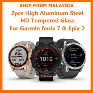 ฟิล์มกระจกนิรภัยกันรอยหน้าจอ HD สําหรับ Garmin fenix 7 Pro fenix 7X Pro fenix 7S Epix 2 [ 2 ชิ้น ]