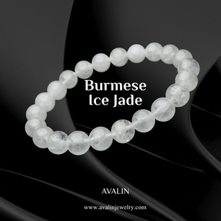 (พร้อมส่งภายใน7วัน) สร้อยข้อมือศักดิ์สิทธิ์หยกน้ำแข็ง Ice Jade - Burmese Jade Amulet Bracelets 8 mm [Premium Grade]