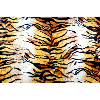 ผ้าเมตร ครึ่งเมตร ผ้าขนสัตว์เทียม ผ้าลายเสือ สีขาว ดำ น้ำตาลอ่อน เนื้อหนานุ่ม Tiger Faux Fur หน้ากว้าง 150 ซม.