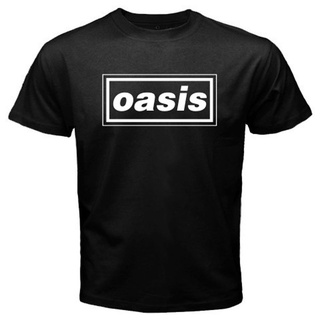 เสื้อยืดโอเวอร์ไซส์Oasis Slim Logo Noel Style Galagher British Men Short Sleeve Cotton Graphic Tee Rock Band Top Hot แนว