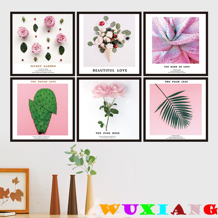 wuxiang-สติกเกอร์วอลเปเปอร์-ลายดอกไม้-สีชมพู-สไตล์มินิมอล-สําหรับตกแต่ง