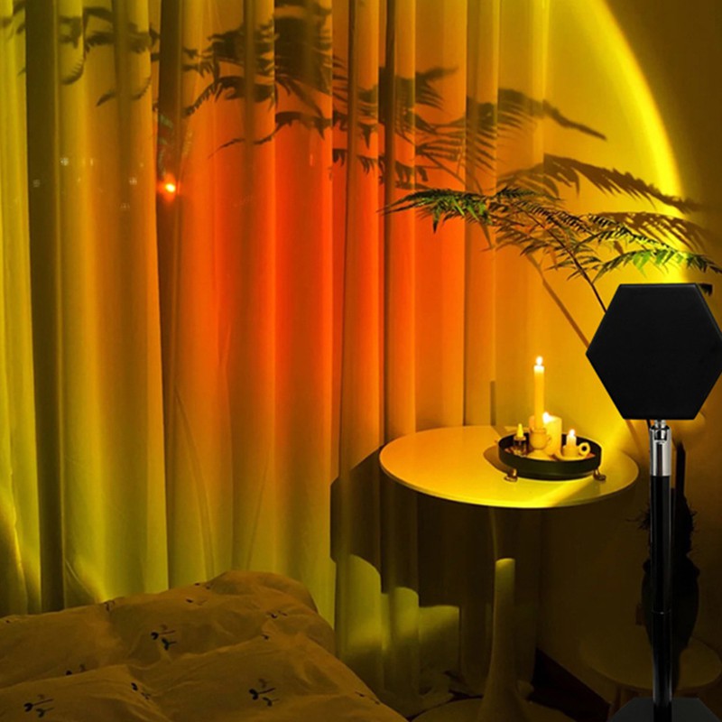 ภาพหน้าปกสินค้าTiktok USB Dusk Projector Led Night Light 8W สำหรับห้องนอนบาร์ร้านกาแฟโคมไฟตกแต่งผนังโคมไฟแสงวงกลมแบบตั้งพื้น LED Rainbow Sunset Projection