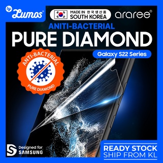 Araree ฟิล์มกันรอยหน้าจอสัตว์เลี้ยง ป้องกันแบคทีเรีย สําหรับ Samsung Galaxy S22 S22 Plus S22 Ultra