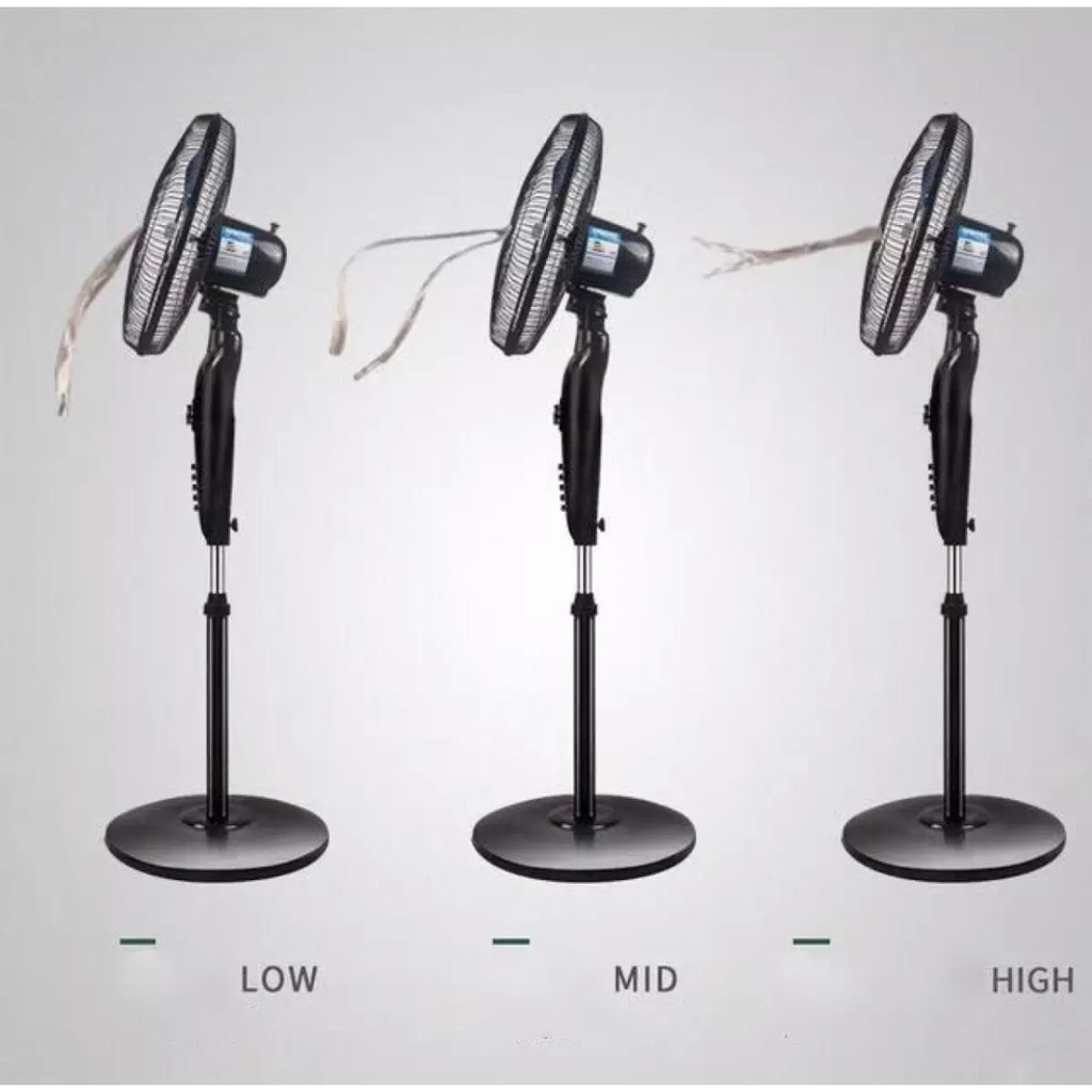 pedestal-fan-พัดลมตั้งพื้น-ขนาด-16นิ้ว-พัดลมสีดำ-ปรับความสูงได้-พัดลมตั้งเวลาปิดได้