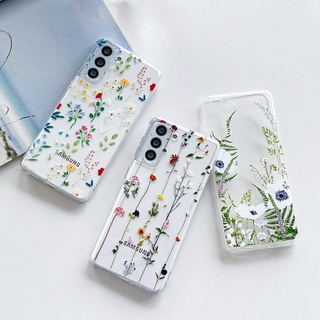 เคสโทรศัพท์มือถือแบบนิ่ม TPU ใส ลายดอกไม้ แฟชั่น สําหรับ Samsung Galaxy S23 FE S22 S21 S23 Plus A24 A14 A23 A34 54 5G