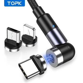 สินค้า Topk AM59 สายชาร์จ Micro USB Type-C แบบหมุนได้ 540 °

