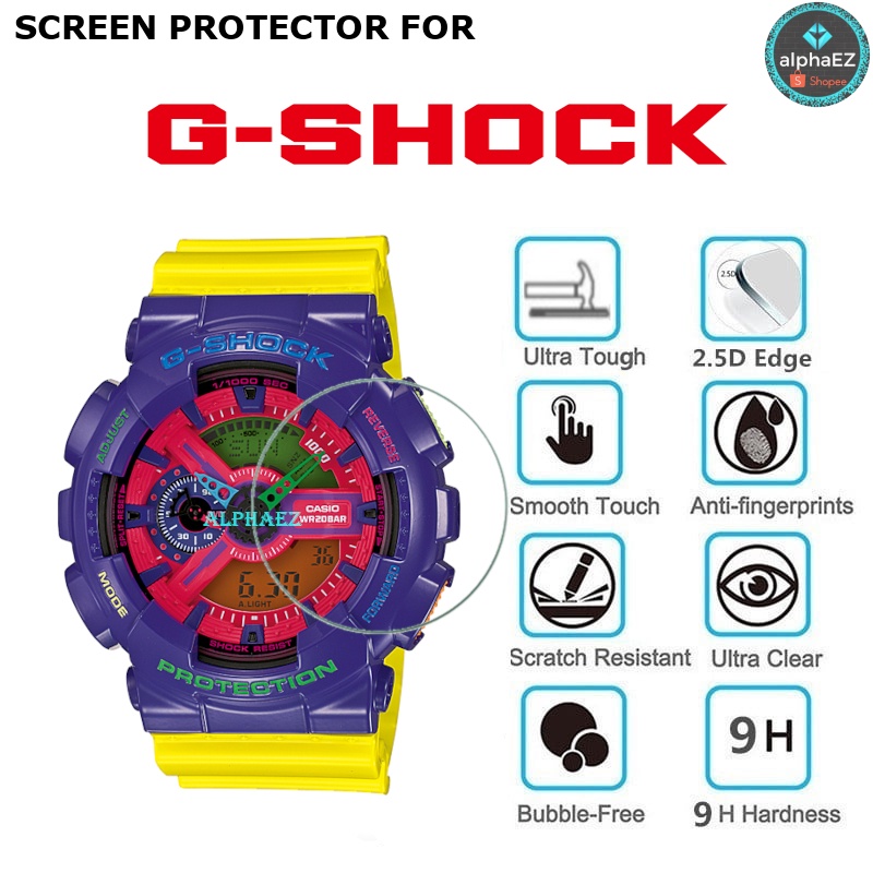 casio-g-shock-ga-110hc-6a-hyper-color-series-9h-กระจกกันรอยหน้าจอนาฬิกา-ga-110-ฝาครอบกระจกนิรภัย-ป้องกันรอยขีดข่วน