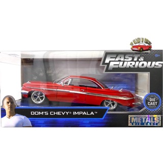 โมเดลรถเหล็ก กล่องใหม่ล่าสุด อิมพาร่า Chevy Impala DOM 1/24 Fast And Furious
