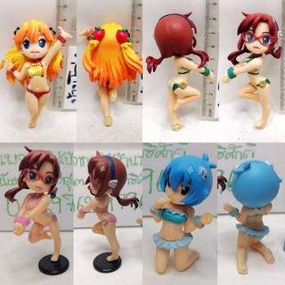 (แท้/มือสอง/ของตามภาพ) BANDAI Evangelion Asuka, Rei, &amp; Mari Petite C-Style Swimsuit Summer Set!