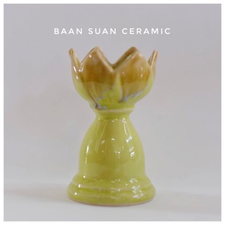 Baansuanceramic เชิงเทียน เซรามิค สีสวยสดใส ทนความร้อนได้ดี