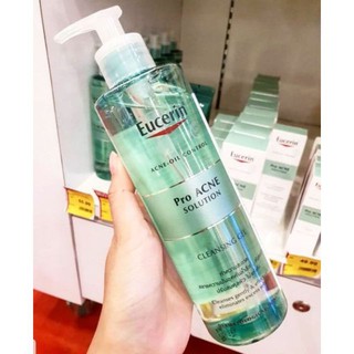 EUCERIN PRO ACNE CLEANSING GEL 400ML ยูเซอรินทำความสะอาดล้ำลดความมันส่วนเกิน ชำระล้างเครื่องสำอาง  คนเป็นสิว