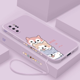 เคสมือถือ tpu แบบนิ่ม ลายสุนัขคอร์กี้ กันลื่น พร้อมสายคล้อง สําหรับ samsung s10 s10 plus s10 lite note10 note10 plus note20 note20 ultra