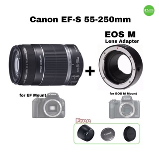 Canon 55-250mm IS สุดยอดเลนส์เทเล มาโคร มีกันสั่น คมชัดสูง + lens adapter EOS M สุดคุ้ม used มือสอง คุณภาพดี มีประกัน