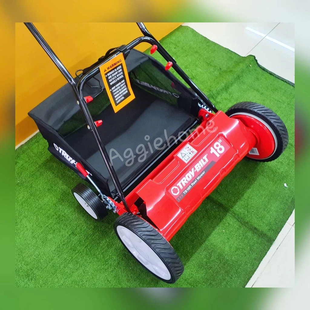 TROY-BILT รถตัดหญ้าแบบเข็น รถเข็นตัดหญ้าสนาม แบบไม่ใช้เครื่องยนต์ รุ่น 16 นิ้ว ไม่มีถุงเก็บหญ้า 18 นิ้ว มีถุงเก็บหญ้า