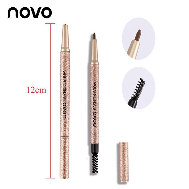 ภาพสินค้า5146(ใหม่/ของแท้) Novo Eyebrow ดินสอเขียนคิ้ว แถมไส้ดินสอ + บล๊อกคิ้ว 3 ชิ้น จากร้าน novo_shop บน Shopee ภาพที่ 5