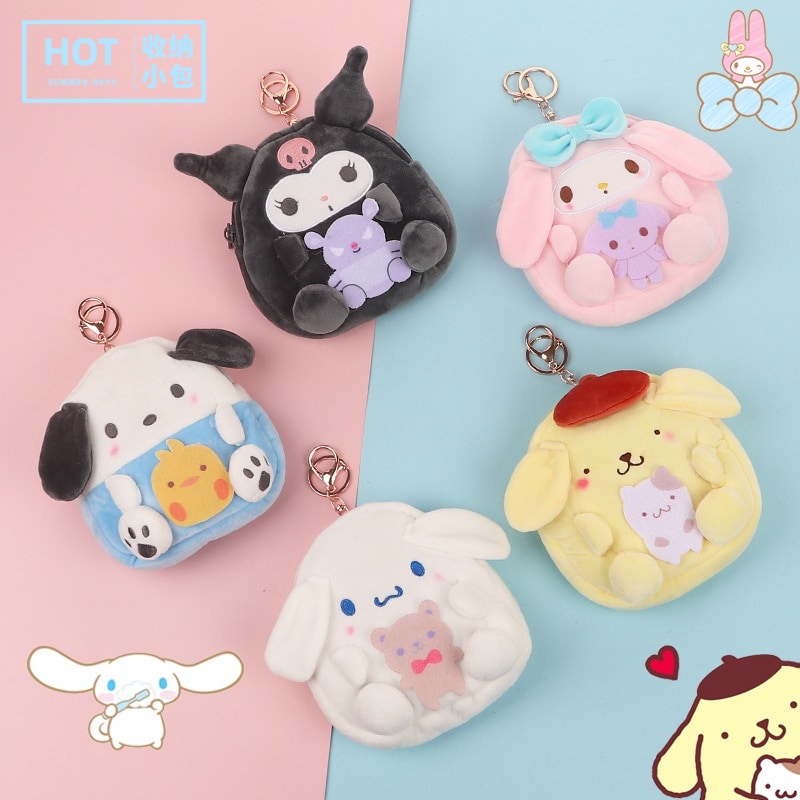 พร้อมส่ง-sanrio-bag-กระเป๋าตุ๊กตา-มีพวงกุญแจห้อย-พวงกุญแจตุ๊กตา