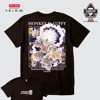 เสื้อยืดแขนสั้น เสื้อยืดผ้าฝ้ายพรีเมี่ยม เสื้อยืด ลายการ์ตูนอนิเมะ One Piece MONKEY D LUFFY NIKA GEAR 5 FIFTH