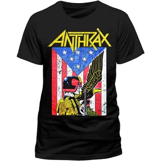 เสื้อยืดอินเทรนด์ผู้ชายอินเทรนด์ผู้หญิงAnthrax เสื้อยืดลําลอง แขนสั้น ทรงสลิมฟิต ลาย Dread Eagle คุณภาพสูง เหมาะกับฤดูร้