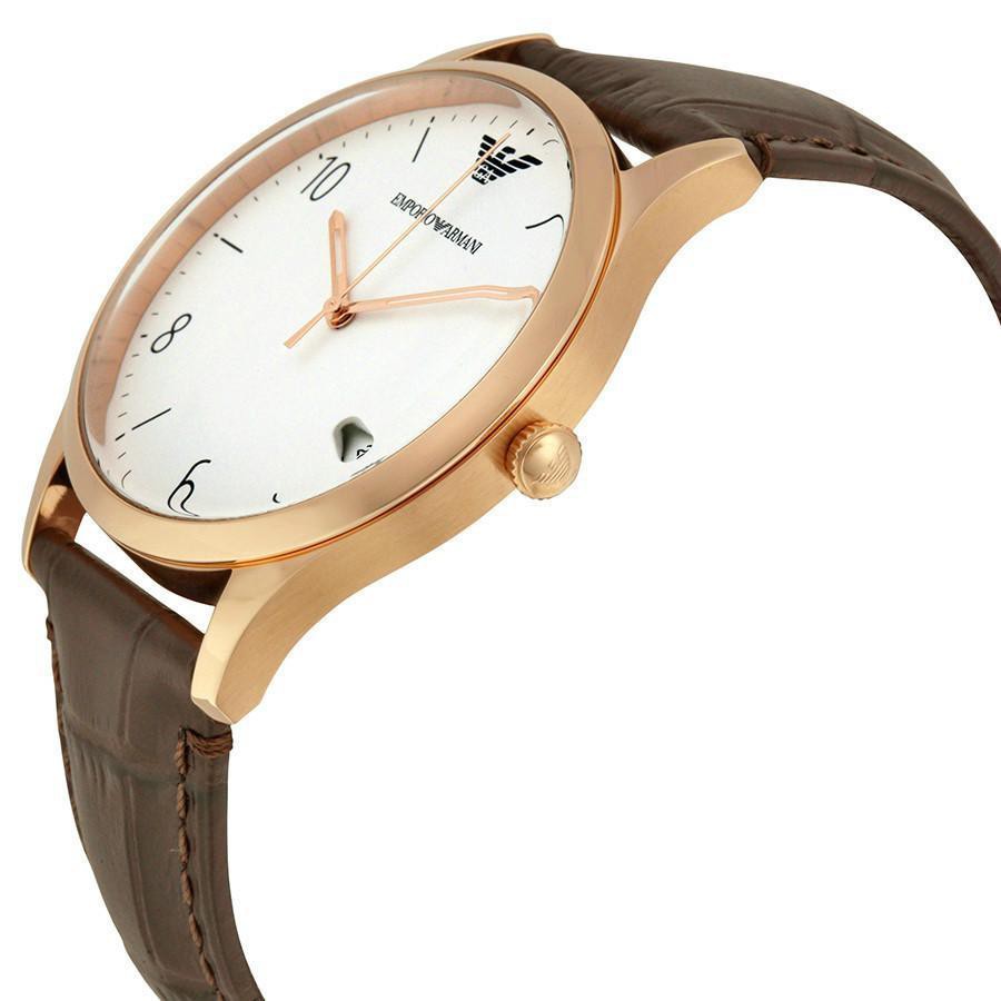 emporio-armani-classic-ผู้ชาย-watch-round-สีขาว-dial-brown-หนัง-strap-ar1915