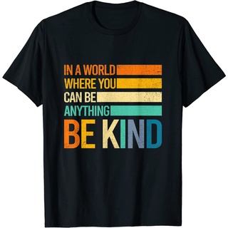เสื้อยืดโอเวอร์ไซส์เสื้อยืด พิมพ์ลายคําคม Be Kind Inspirational Positive Vibes สําหรับผู้ใหญ่S-3XL