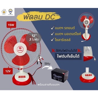 ภาพขนาดย่อของภาพหน้าปกสินค้าพัดลมDC12V 12" ใช้คีบกับแบตเตอรี่/โซล่าเซลล์ เหมาะใช้เวลาไฟดับ/นอนนา/แค้มปิ้งCamping จากร้าน kkectshop บน Shopee