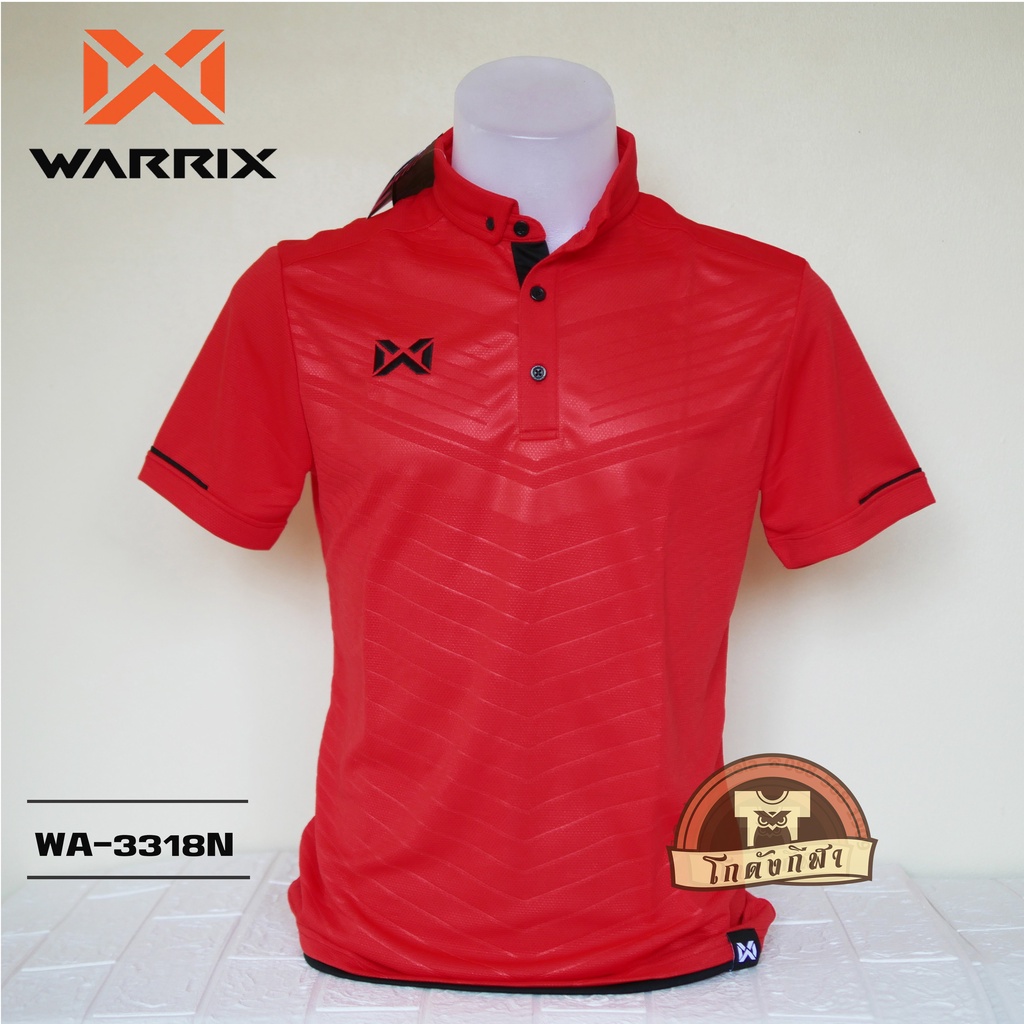 warrix-เสื้อโปโล-wa-3318n-สีแดง-ดำ-ra-วาริกซ์-วอริกซ์-ของแท้-100