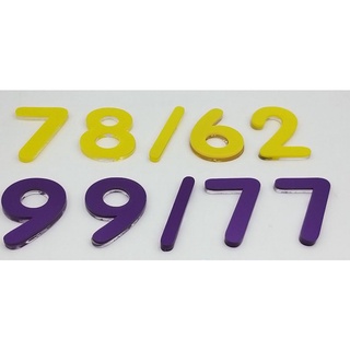 ตัวเลขบ้านเลขที่อคริลิกสีซ้อนอคริลิกใส 2 ชั้นสูง 5.5 ซม.มี10สีให้เลือกถูกโฉลก