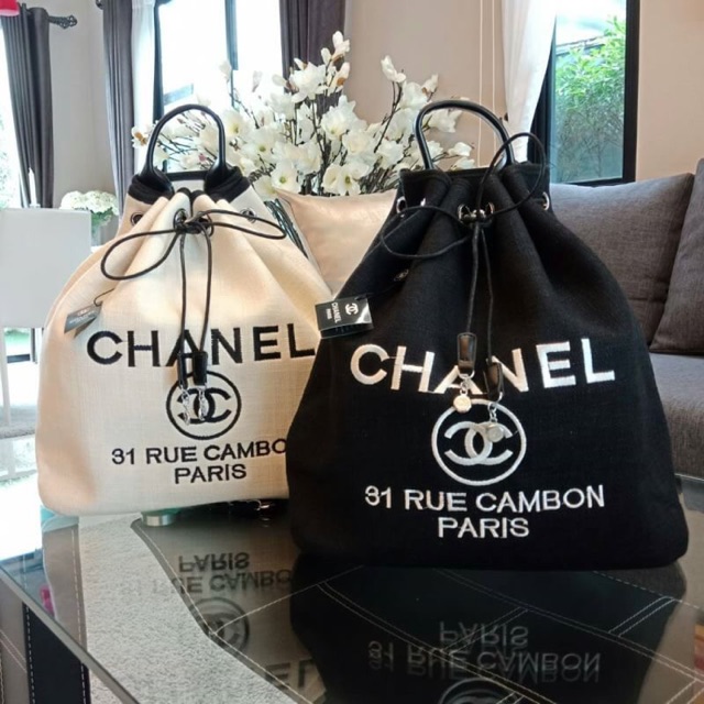 Chanel Canvas Bucket & Backpack Bag