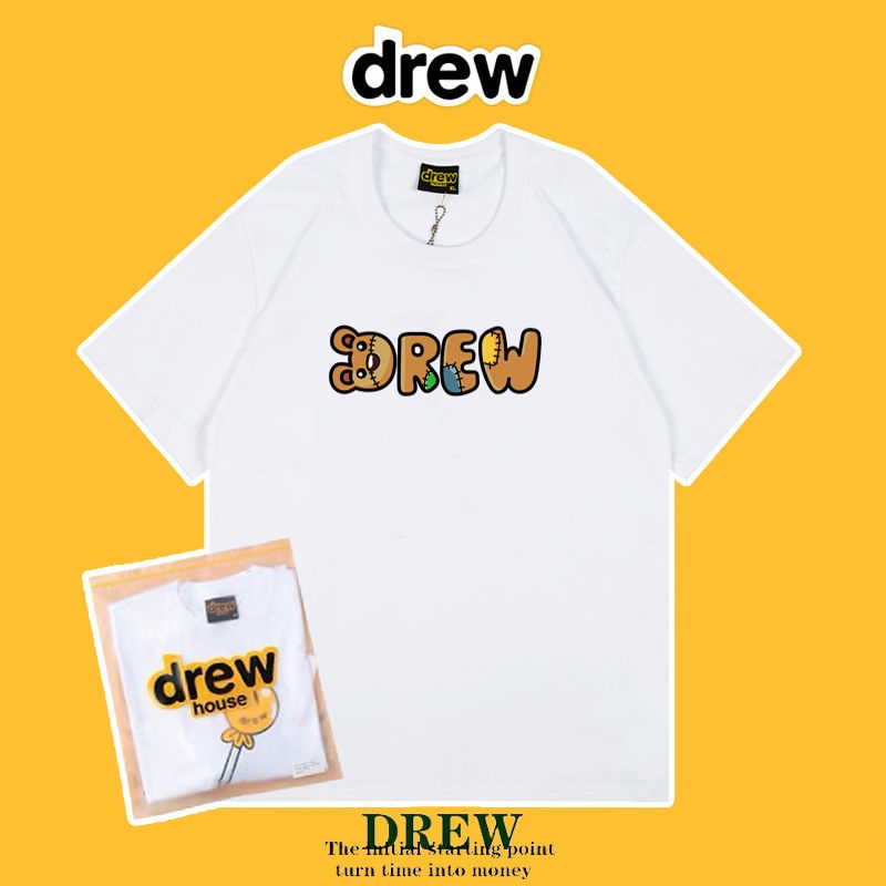 ราคาdrew-house-justin-bieber-เสื้อยืดลําลองสําหรับผู้ชายผู้หญิงผ้าฝ้ายแขนสั้นครึ่งแขนพิมพ์ลายตัวอักษร-s-3xl