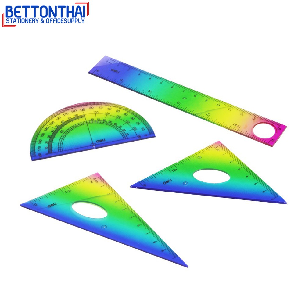 deli-h652-drafting-set-4pcs-ชุดเรขาคณิตนักเรียน-4-ชิ้น-คละสี-1-เช็ท-ชุดวงเวียน-ชุดเรขาคณิต-เครื่องเขียน-อุปกรณ์การเรียน