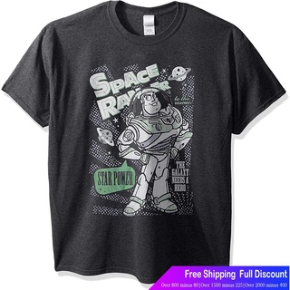 ดิสนีย์เสื้อยืดลำลอง Disney Mens Toy Story Buzz Lightyear Star Power Hero Graphic T-Shirt Disney T-shirt1*t