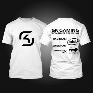 เสื้อยืดผู้ชาย CSGO Counter-Strike SK Gaming e-sports เครื่องแบบทีมออกแบบเกมฤดูร้อนและฤดูใบไม้ร่วง bottoming เสื้อยืดคอก
