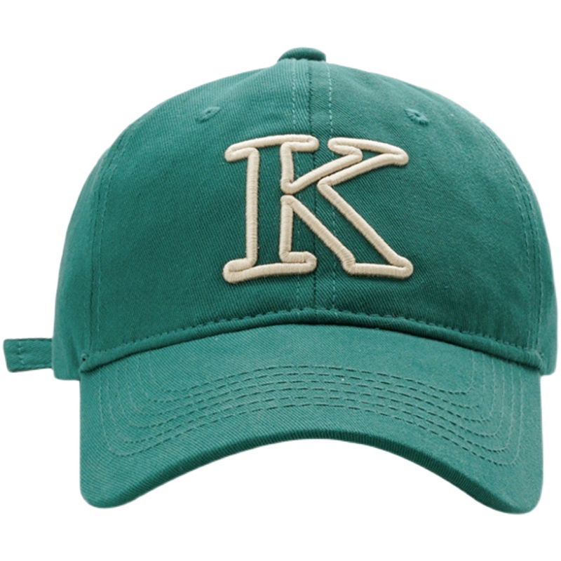 หมวกเบสบอล-แบบนิ่ม-ปักลายตัวอักษร-k-แบบเรียบง่าย-สไตล์เกาหลี