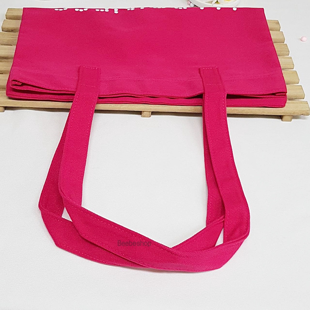 กระเป๋า-lancome-paris-happiness-shoulder-bag-ใบใหญ่สีสีชมพูเข้ม