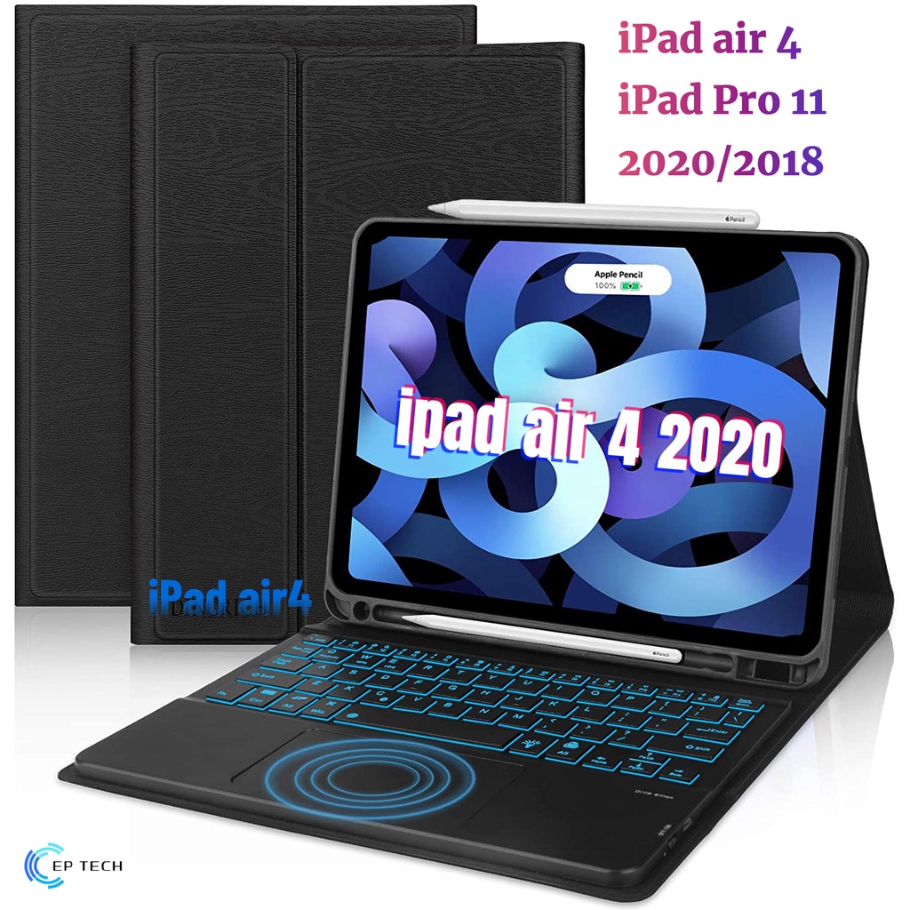 ราคาและรีวิวแป้นพิมพ์ ไทย/อังกฤษ iPad Air 4 10.9 Keyboard Case Touchpad RGB 7 Color - เคสคีย์บอร์ด iPad Pro 11 inch 2021/2020