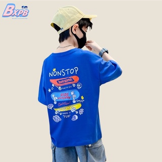 Bxpb เสื้อยืดลําลอง แขนสั้น คอกลม พิมพ์ลาย แฟชั่นฤดูร้อน สําหรับเด็กผู้ชาย อายุ 3-15 ปี