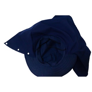 ภาพขนาดย่อของภาพหน้าปกสินค้า️หมวกปีกผ้าคลุมปิดหน้า หมวกคลุมหน้า ️(สีน้ำเงิน) จากร้าน kapongbub บน Shopee ภาพที่ 5