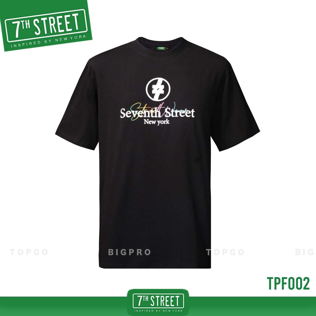 เสื้อยืด-แนวสตรีท-7th-street-รุ่น-typography-ดำ-tpf002-ของแท้