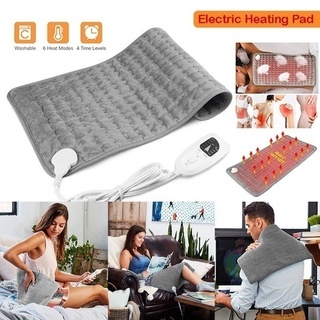 75X40cm Electric Heating Pad 6-Level Fast Moist/Dry Neck Shoulder Back Pain Relief Therapy Mat Body Pain Relief Mat Time