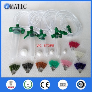 Free Shipping 30cc+10cc+5cc+3cc ml Liquid Dispenser Solder Paste Adhesive Glue Pneumatic Syringe Barrel Adapter With Nee