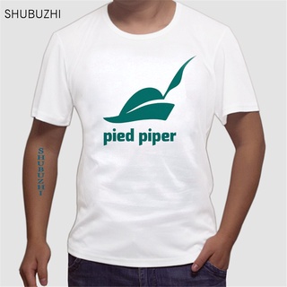 เสื้อยืดแขนสั้น คอกลม ผ้าฝ้าย พิมพ์ลายโลโก้ Pied Piper แฟชั่นฤดูร้อน สําหรับผู้ชายS-5XL