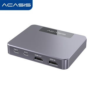 Acasis การ์ดจับภาพ HDMI อินพุต 4K เอาท์พุต 1080p 280Hz USB 3.0 บันทึกเสียง วิดีโอ กล้อง DSLR กล้องแอคชั่น กล้องวิดีโอ สตรีมมิ่ง เล่นเกม