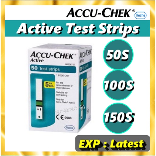 AccuChek Active Test Strips 50/100/150ชิ้้น (EXP Latest) accuchek