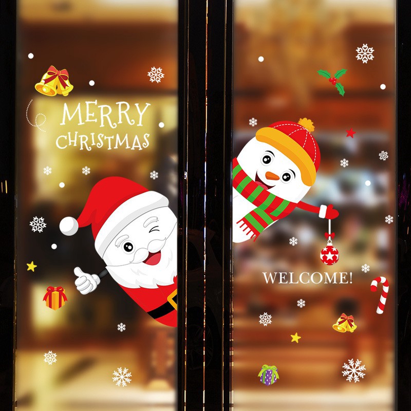 zooyoo-สติ๊กเกอร์ติดผนัง-ตกแต่งคริสต์มาสสติ๊กเกอร์ติดผนังคริสต์มาสกระจกหน้าต่างสติ๊กเกอร์ติดผนังสติ๊กเกอร์ปีใหม่