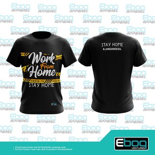 [S-5XL][พร้อมส่ง] เสื้อยืดไมโครไฟเบอร์ พลัสไซซ์ พิมพ์ลาย Work From Home 07 Eboq Sublimation Baju WFH