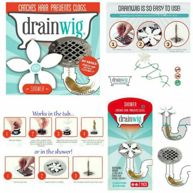 ที่ดักเส้นผมในท่อระบายน้ำ-ดักจับเส้นผม-drainwig-โซ่ดักผม-ที่ดักจับเส้นผม-ท่อตัน-โซ่ดักเส้นผม-แพ็ค-2-ชิ้น-t0177