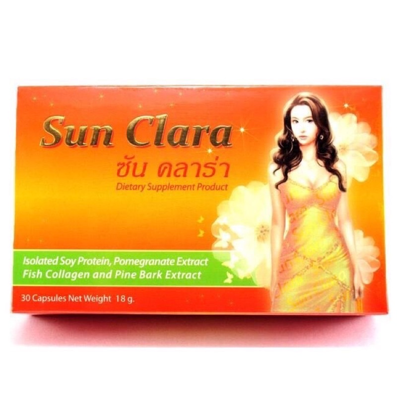 sun-clara-ซัน-คลาร่า-กล่องส้ม-อาหารเสริมสำหรับผู้หญิง-30แคปซูล