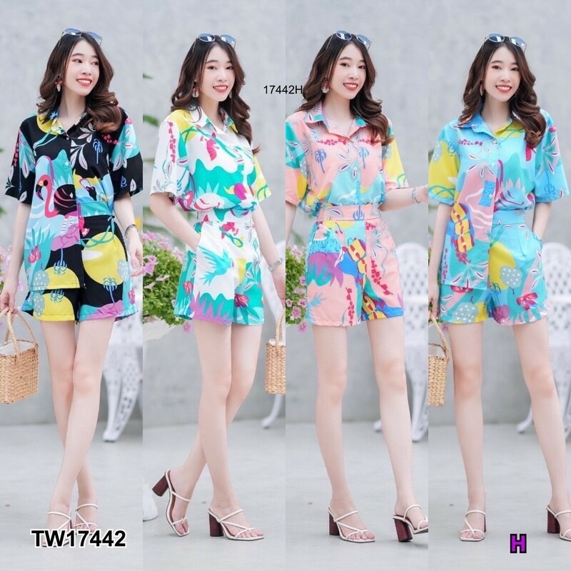 pe17442-set-2ชิ้น-เสื้อฮาวายลาย-summer-สุดชิค