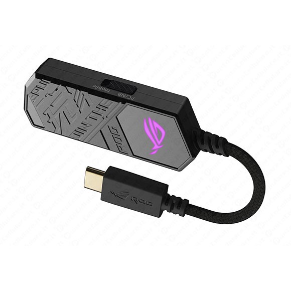 new-ยูเอสบีซาวการ์ด-asus-rog-clavis-usb-c-to-3-5mm-gaming-dac-with-ai-noise-canceling-mic-สินค้ารับประกันศูนย์-2-ปี